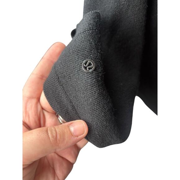 Lululemon All In A Day Hooded Poncho Sweater Black Merino Wool One Size - Picture 5 of 5